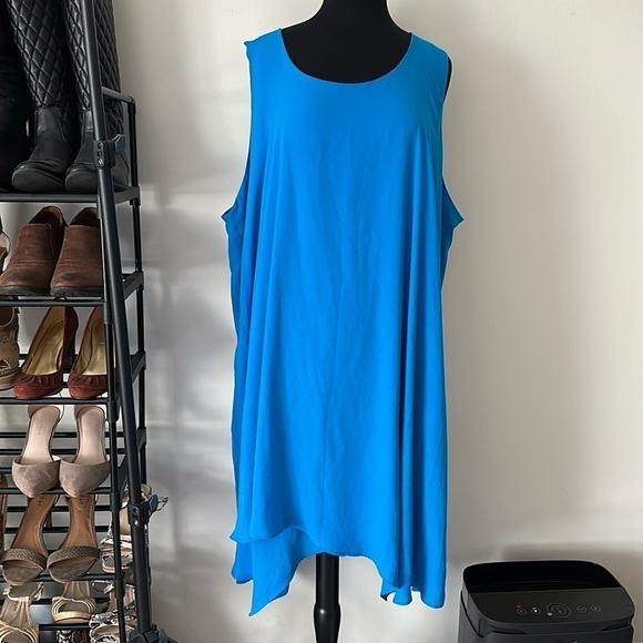 Avenue bright blue layered dress size 26/28 - Picture 3 of 10
